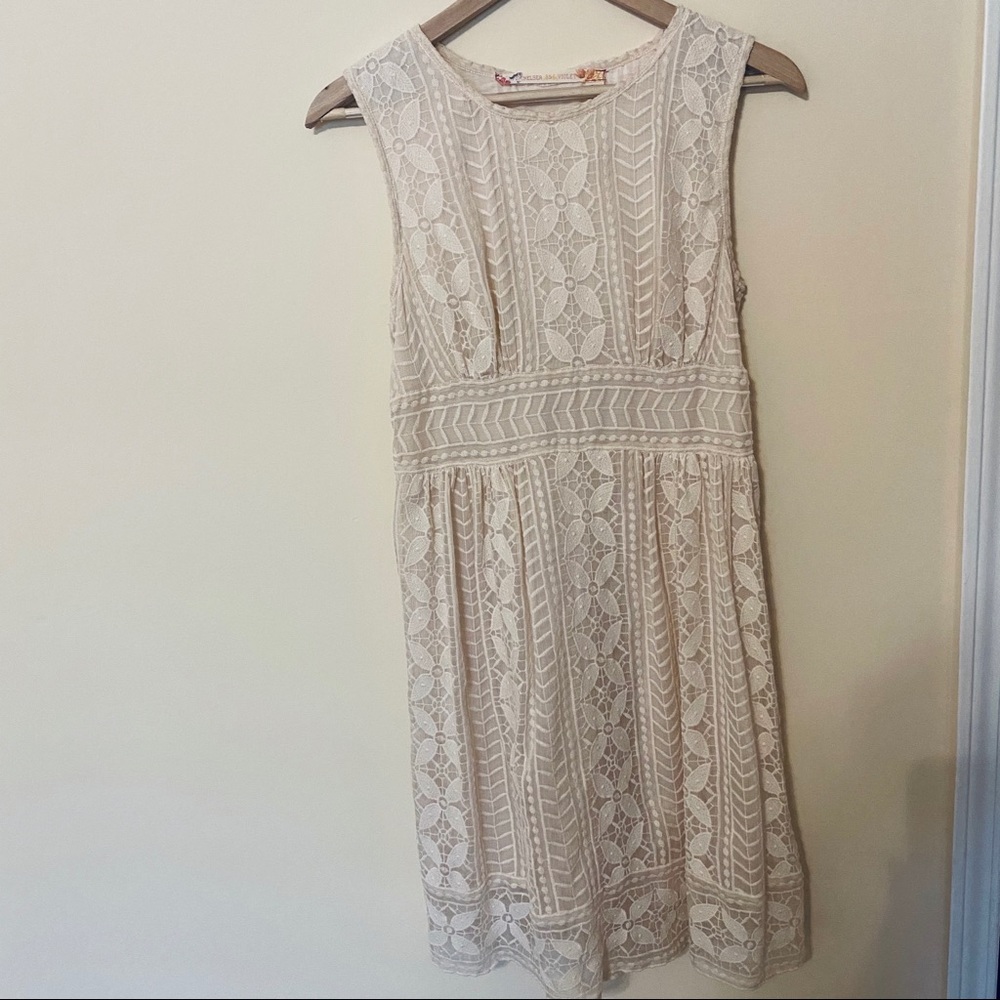 Chelsea & Violet Cream Floral Lace Dress